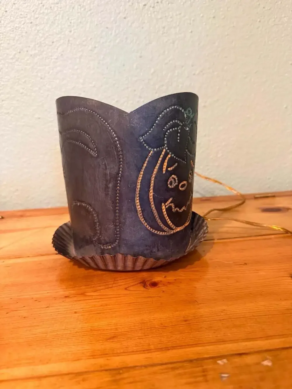 Tom Metal Pumpkin and Cat Halloween Lantern Light